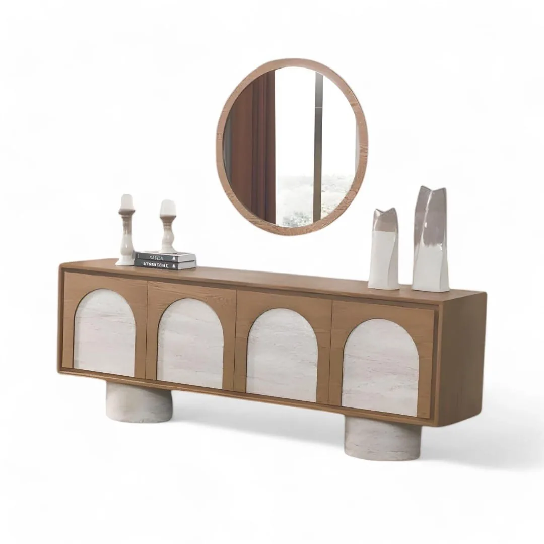 Traverten Ayaklı Kemerli Konsol HM-78